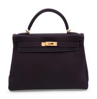 Hermès Kelly 32cm Dark Brown Togo Leather Handbag, 2007