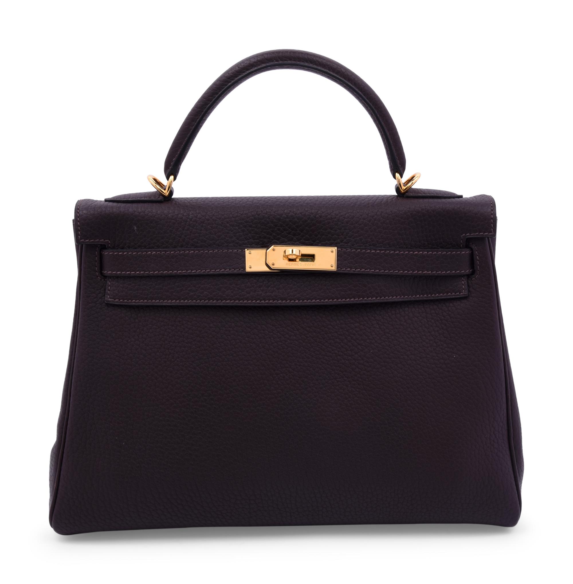 Hermès Kelly 32cm Dark Brown Togo Leather Handbag, 2007