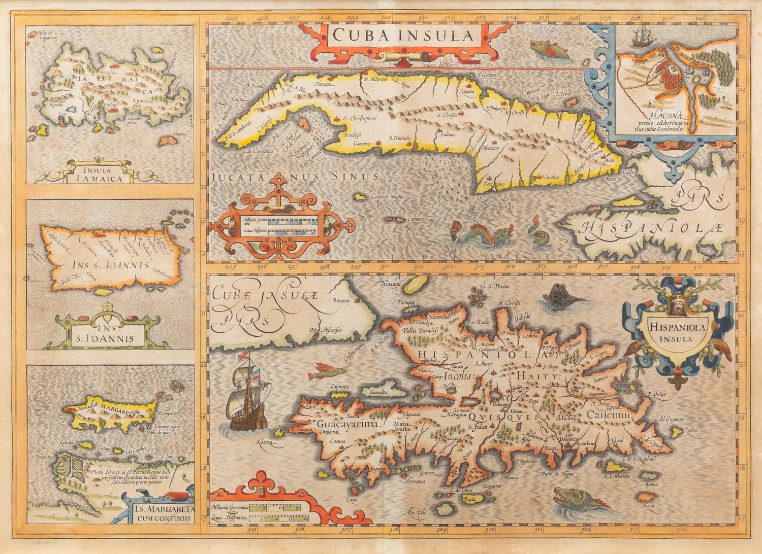 HONDIUS, Henricus (1597-1651). Cuba Insula . Amsterdam, ca 1606 or later.