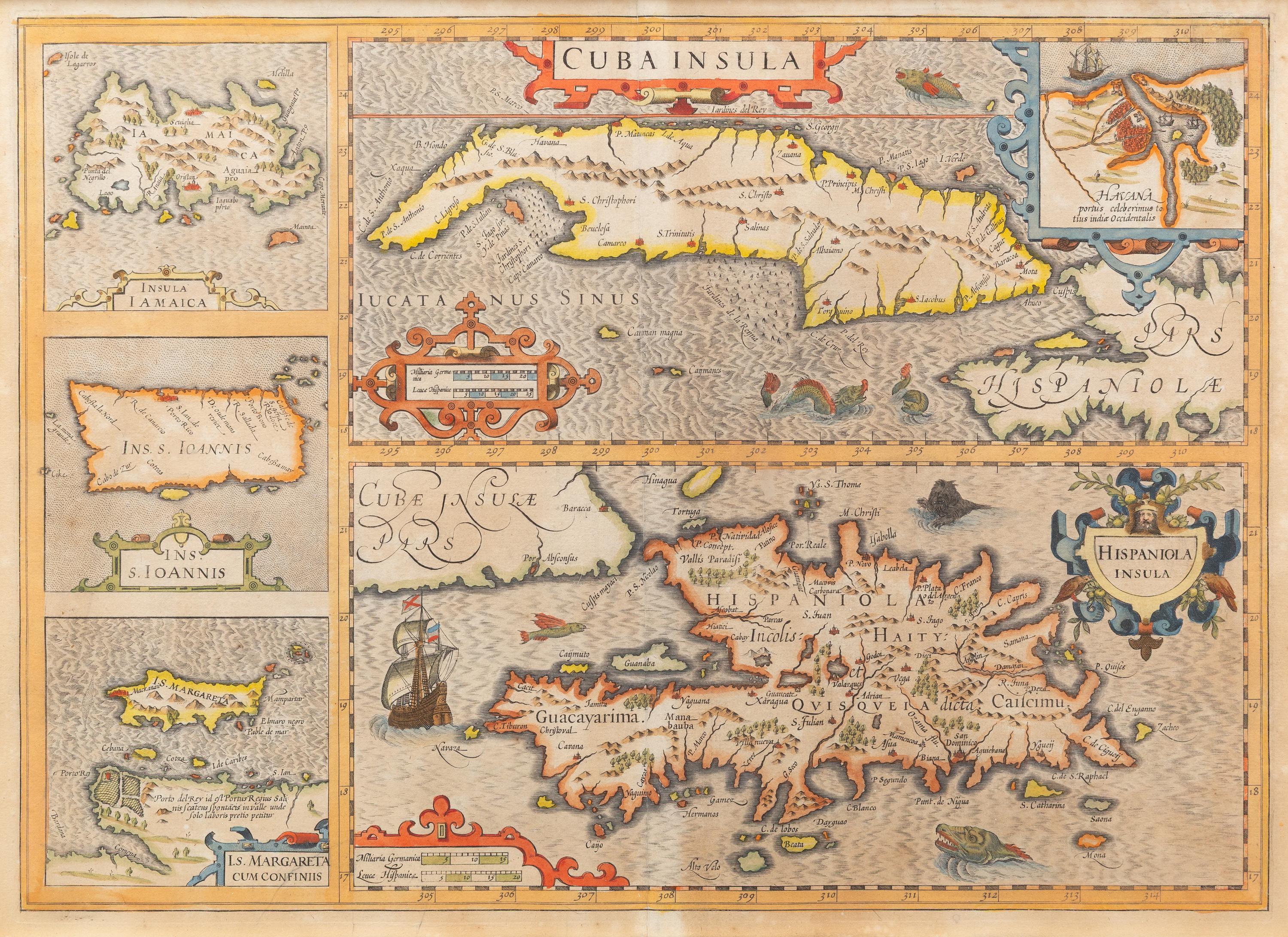 HONDIUS, Henricus (1597-1651). Cuba Insula . Amsterdam, ca 1606 or later.