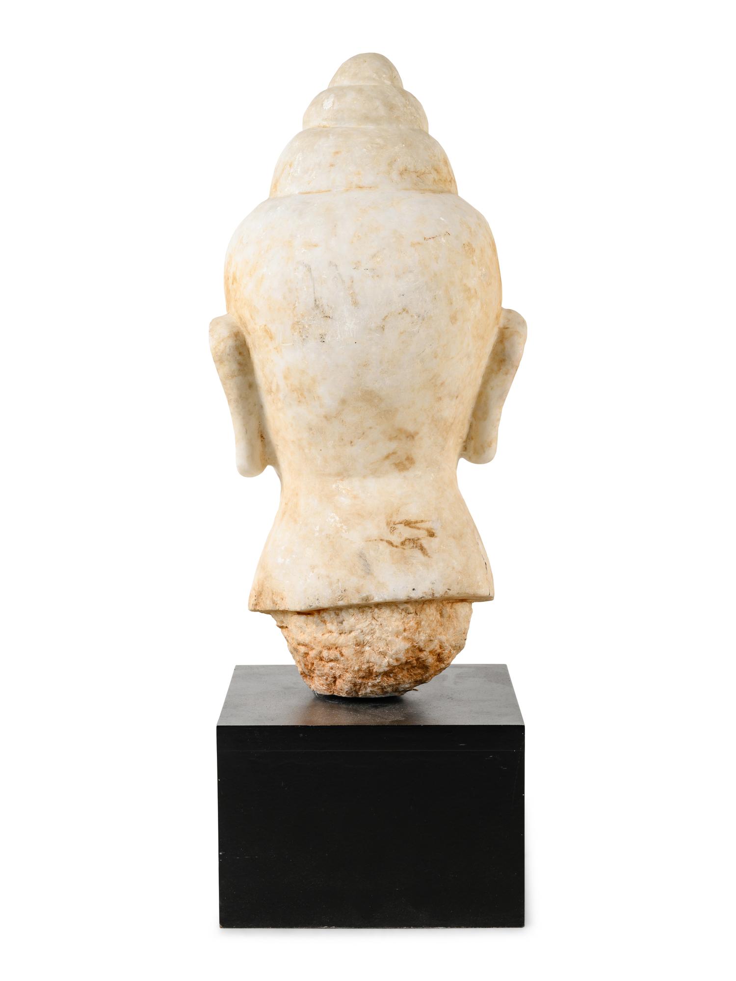 A Southeast Asian Marble Head of Buddha