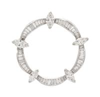 A Platinum and Diamond Circle Brooch, 8.40 dwts.
