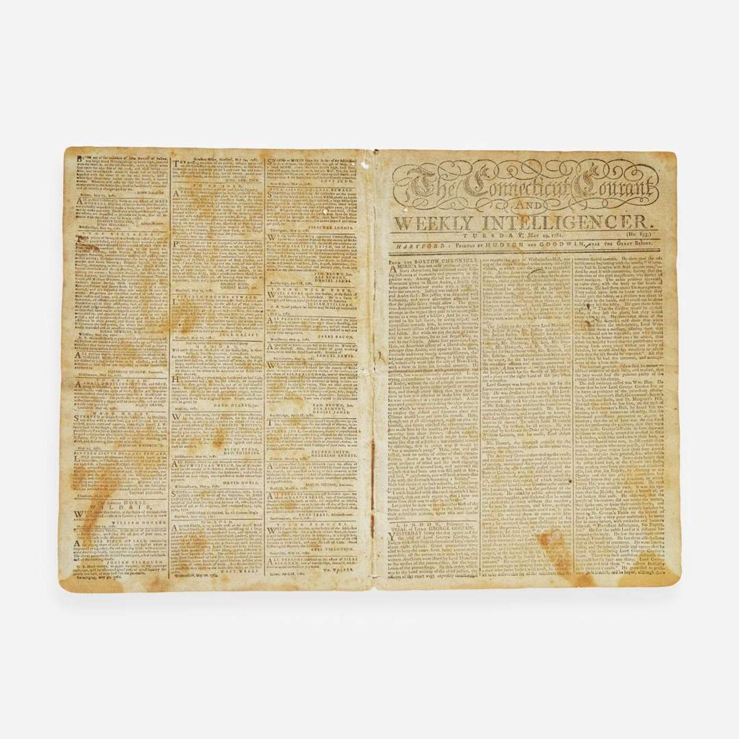 [American Revolution] [Arnold, Benedict] Group of 2 Newspapers on the Treason of Benedict Arnold