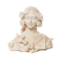 An Italian Alabaster Bust, Height 14 inches.