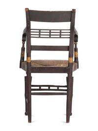 A Classical Paint-Decorated Fancy Child's Hitchcock Rush-Seat Armchair