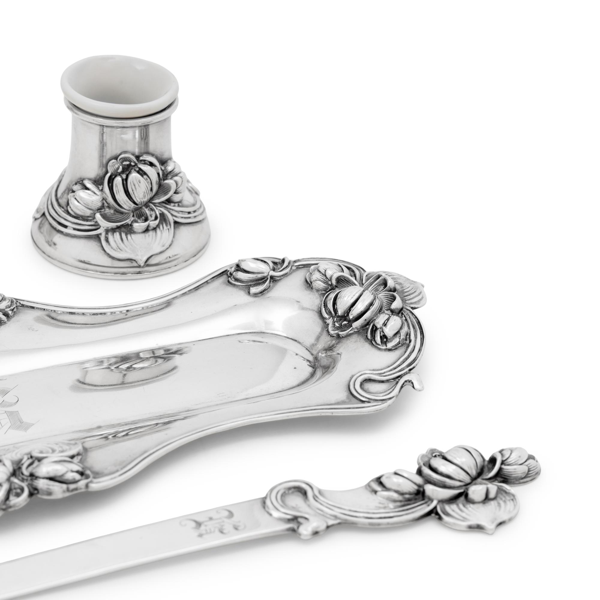 An American Silver 5-Piece Desk Set