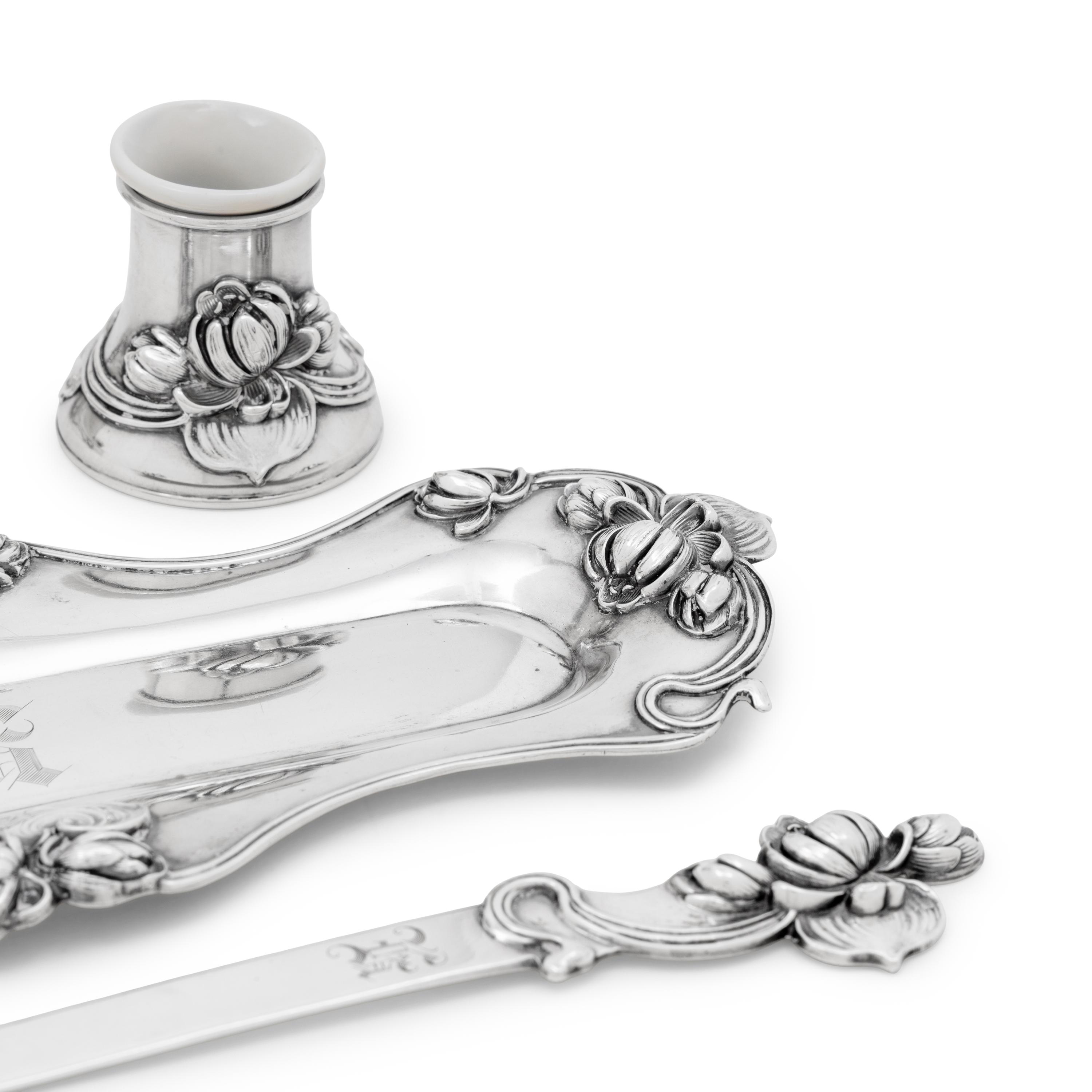 An American Silver 5-Piece Desk Set