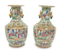 A Pair of Chinese Export Famille Rose Porcelain Vases