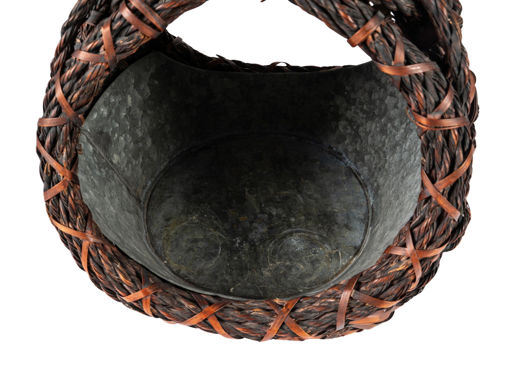 A Japanese Bamboo Ikebana Basket