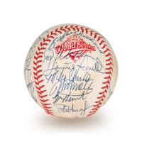 A 1992 Atlanta Braves National League Champion Team Signed Autograph Baseball With 29 Signatures (Beckett Authentication Services Letter BAS Certified),