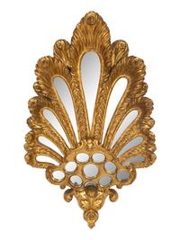 An Italian Giltwood Plume-Form Mirror
