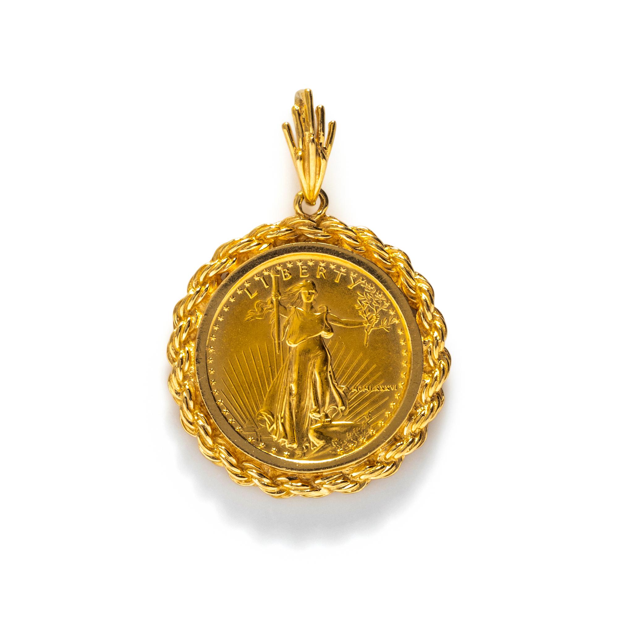 YELLOW GOLD COIN PENDANT