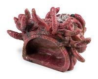 A Carved Rhodonite and Rock Crystal Medusa Mask
