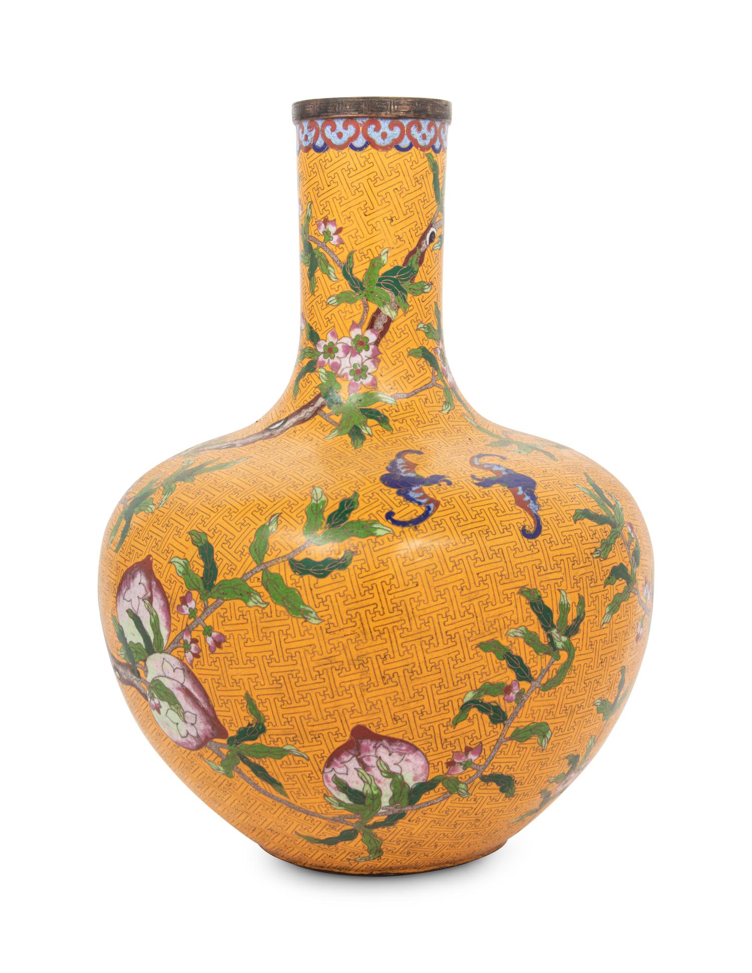 A Large Cloisonné Enamel Vase, Tianqiuping