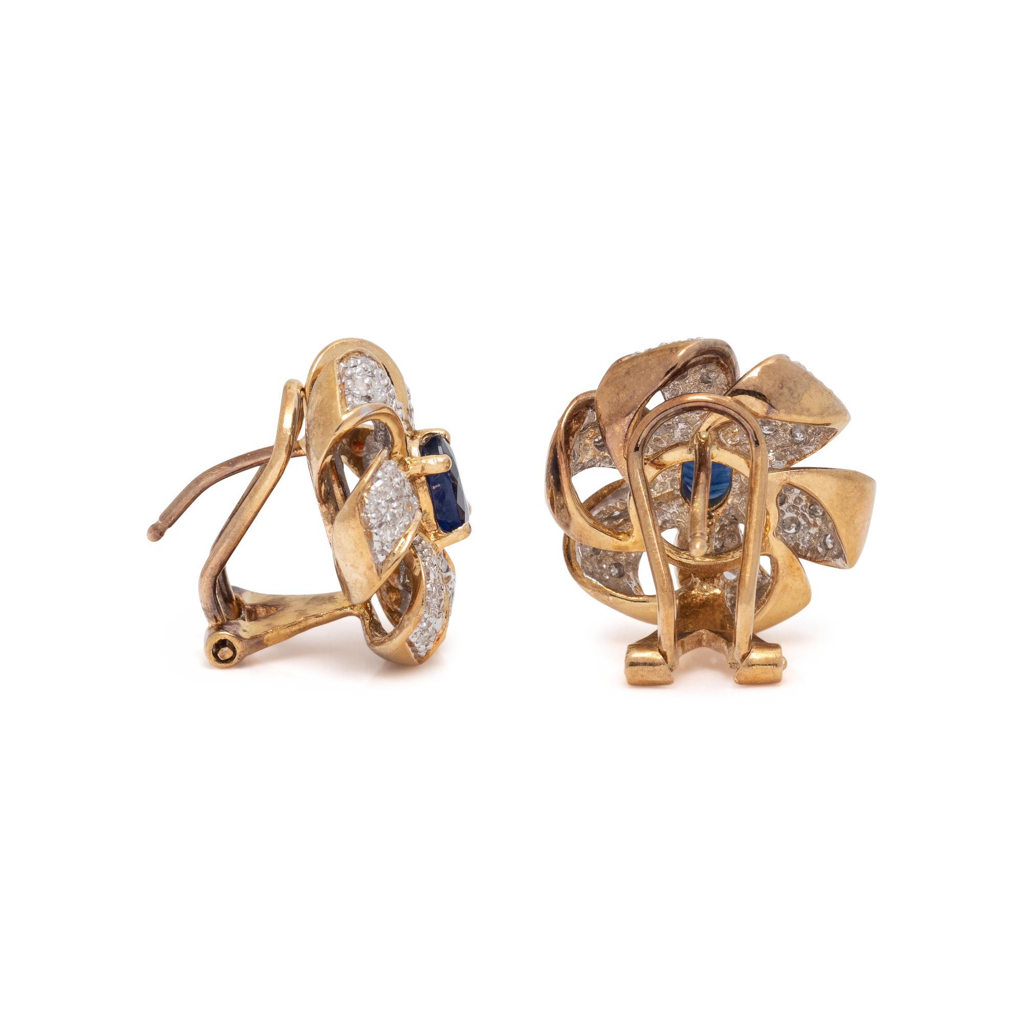 SAPPHIRE AND DIAMOND EARRINGS