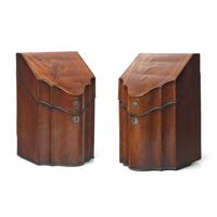 A Pair of George III Inlaid Mahogany Knife Boxes
