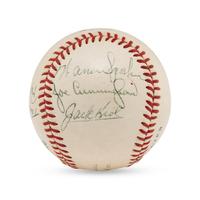 A Multi Signed Autograph Baseball Featuring Joe Medwick and Notables (Beckett Authentication Services Letter of Authenticity)