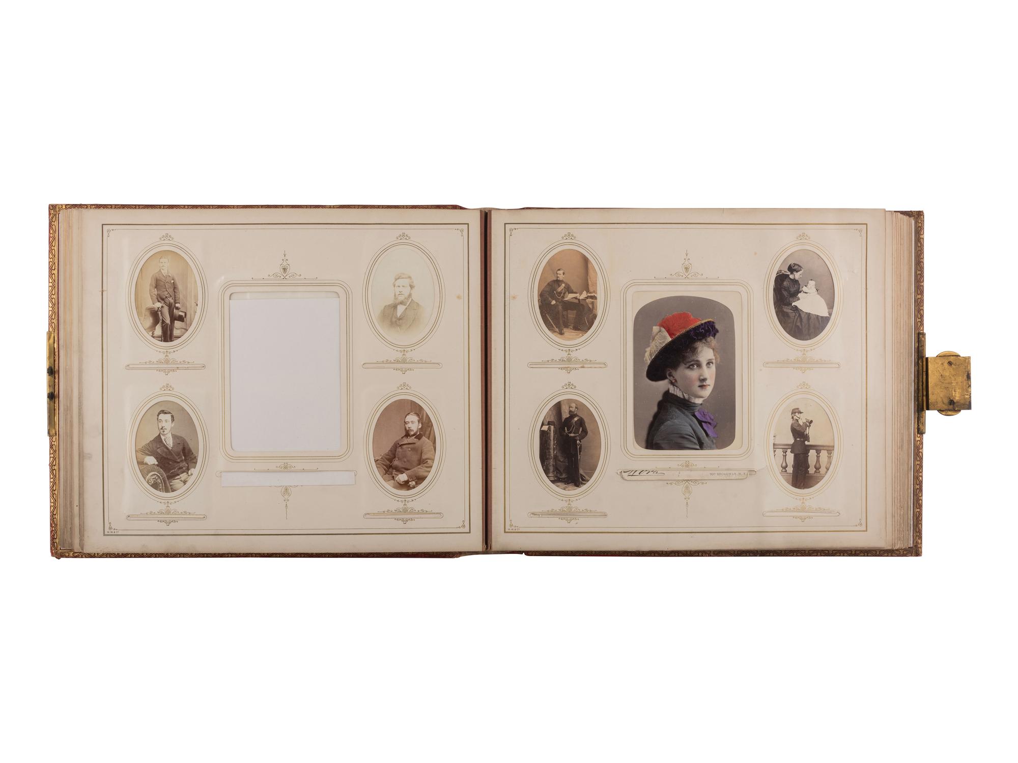 [EARLY PHOTO] English album presented to Capt. Bradley cont. 140+ photos, incl. military subjects.