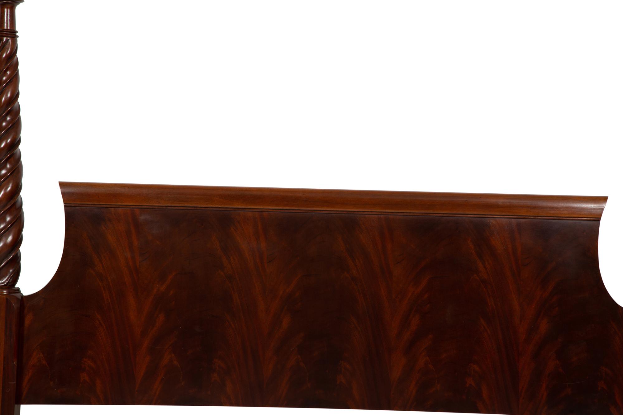 An American Carved Mahogany Four Poster Bed