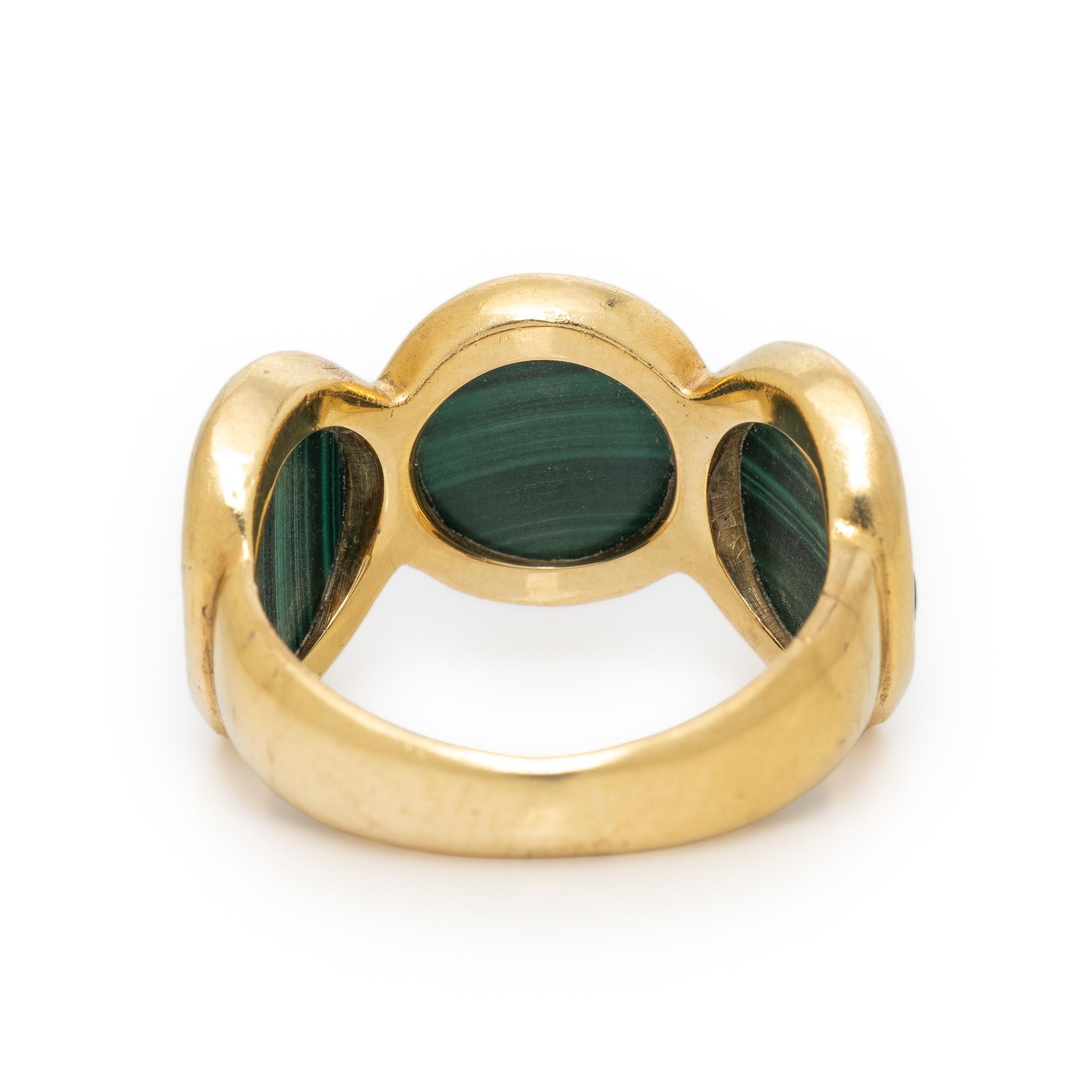 Malachite and Yellow Gold Ring