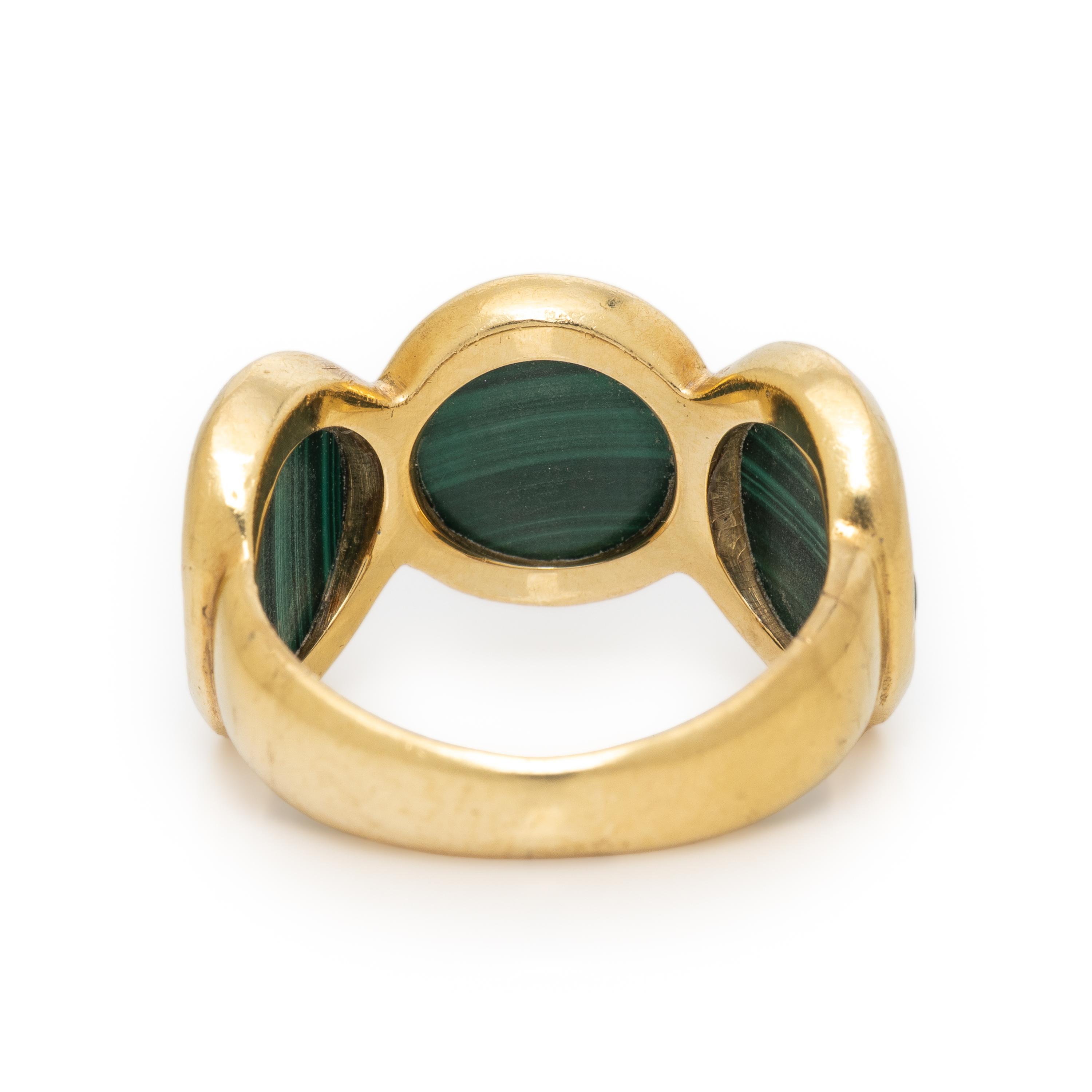 Malachite and Yellow Gold Ring