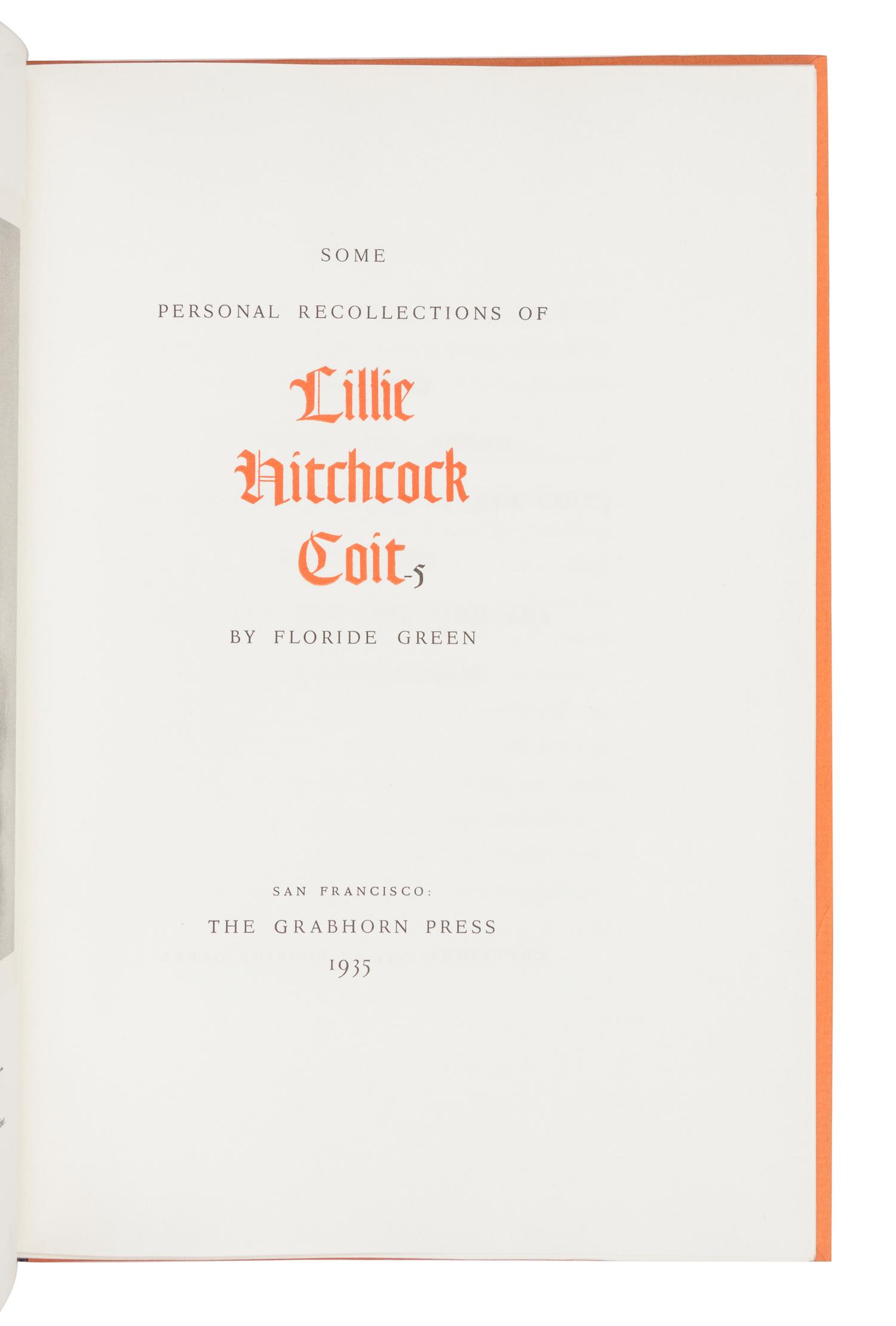 [FINE PRESS]. -- [GRABHORN PRINTING]. A group of 11 works, including:
