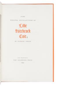 [FINE PRESS]. -- [GRABHORN PRINTING]. A group of 11 works, including: