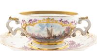 A Meissen Porcelain Covered Bowl ( Écuelle ) and Associated Meissen Stand