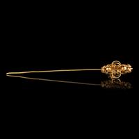 A Chinese Gold 'Khakkhara' Hairpin, Zan, Ming Dynasty 明 金錫杖簪