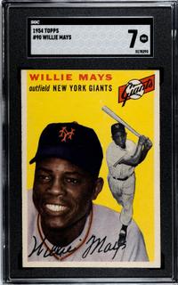 A 1954 Topps Willie Mays Baseball Card No. 90 (SGC 7 NRMT)