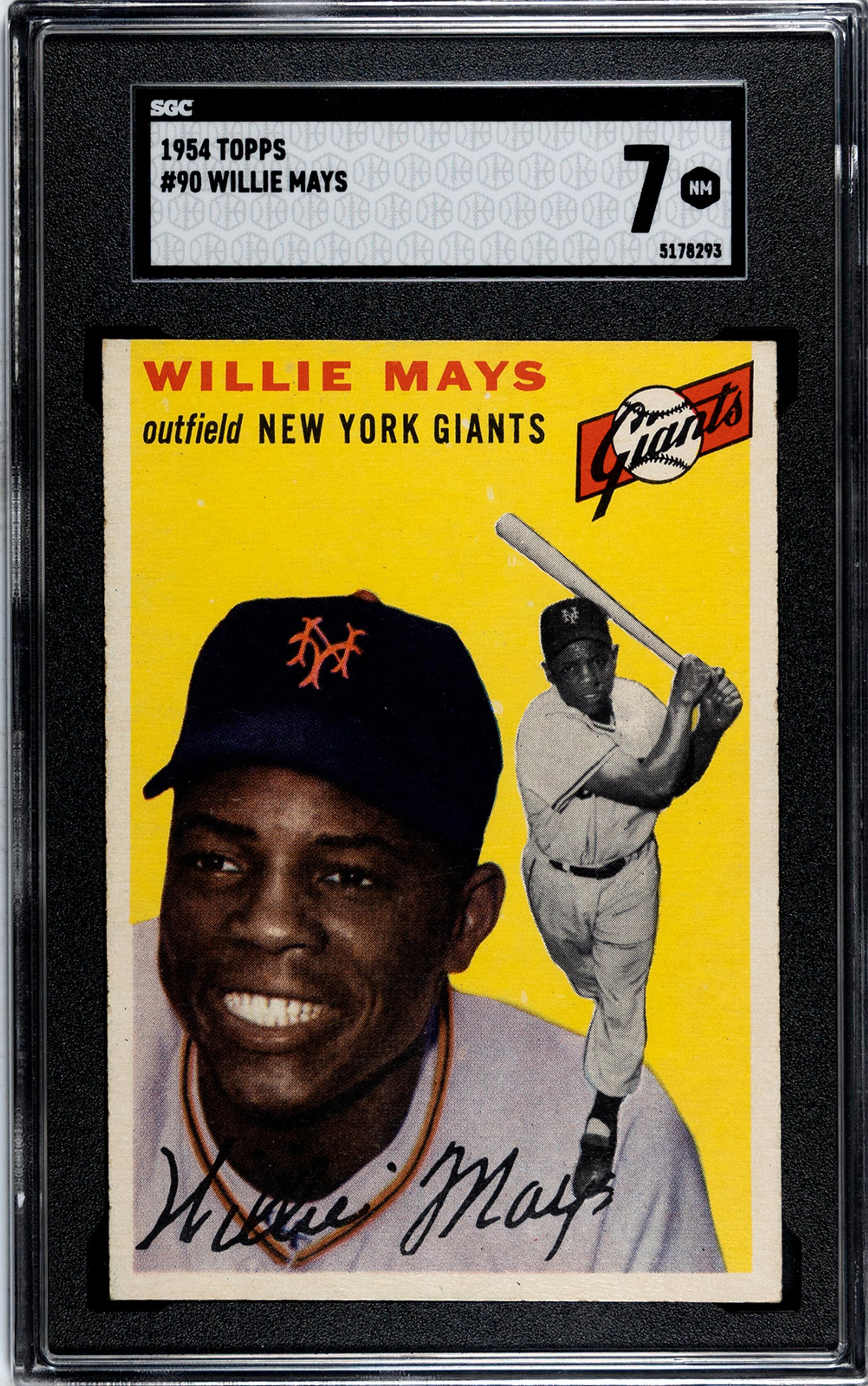 A 1954 Topps Willie Mays Baseball Card No. 90 (SGC 7 NRMT)