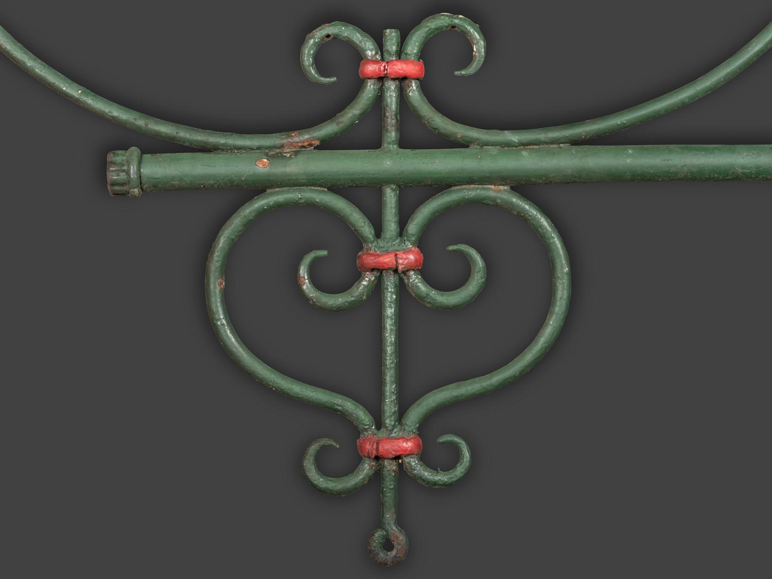 A Painted Wood and Wrought Metal 'Ad Lib' Advertising Sign