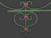 A Painted Wood and Wrought Metal 'Ad Lib' Advertising Sign