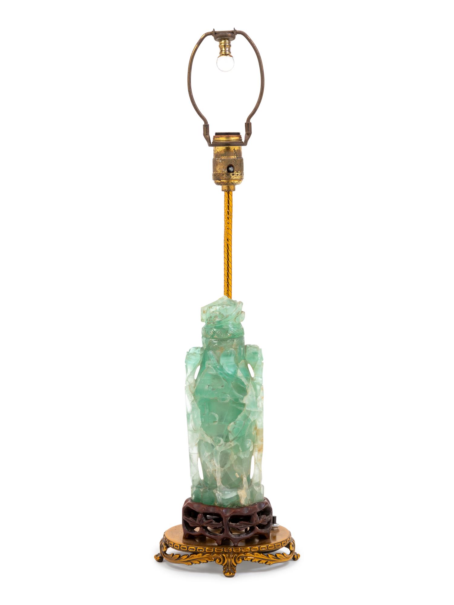 A Chinese Carved Stone Vase and Cover