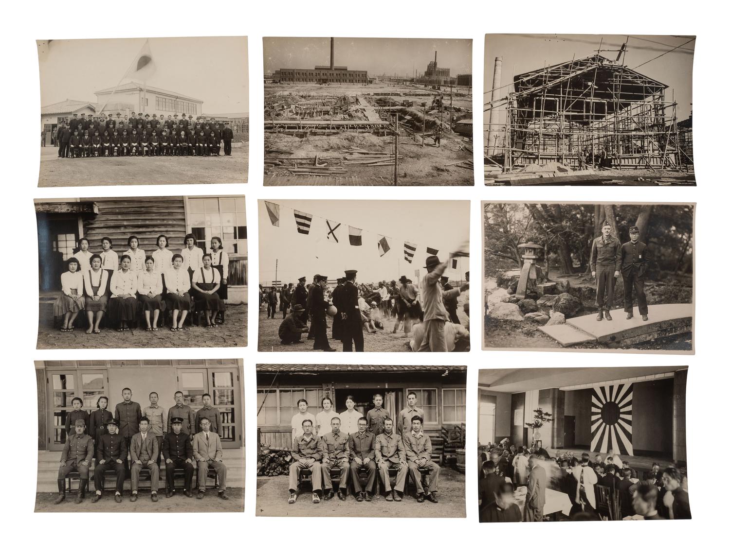 [WORLD WAR II]. Captain Van Voorhis collection, including photographs demonstrating the aftereffects of the atomic bomb and the reconstruction and occupation of Japan. Ca 1945-1947.