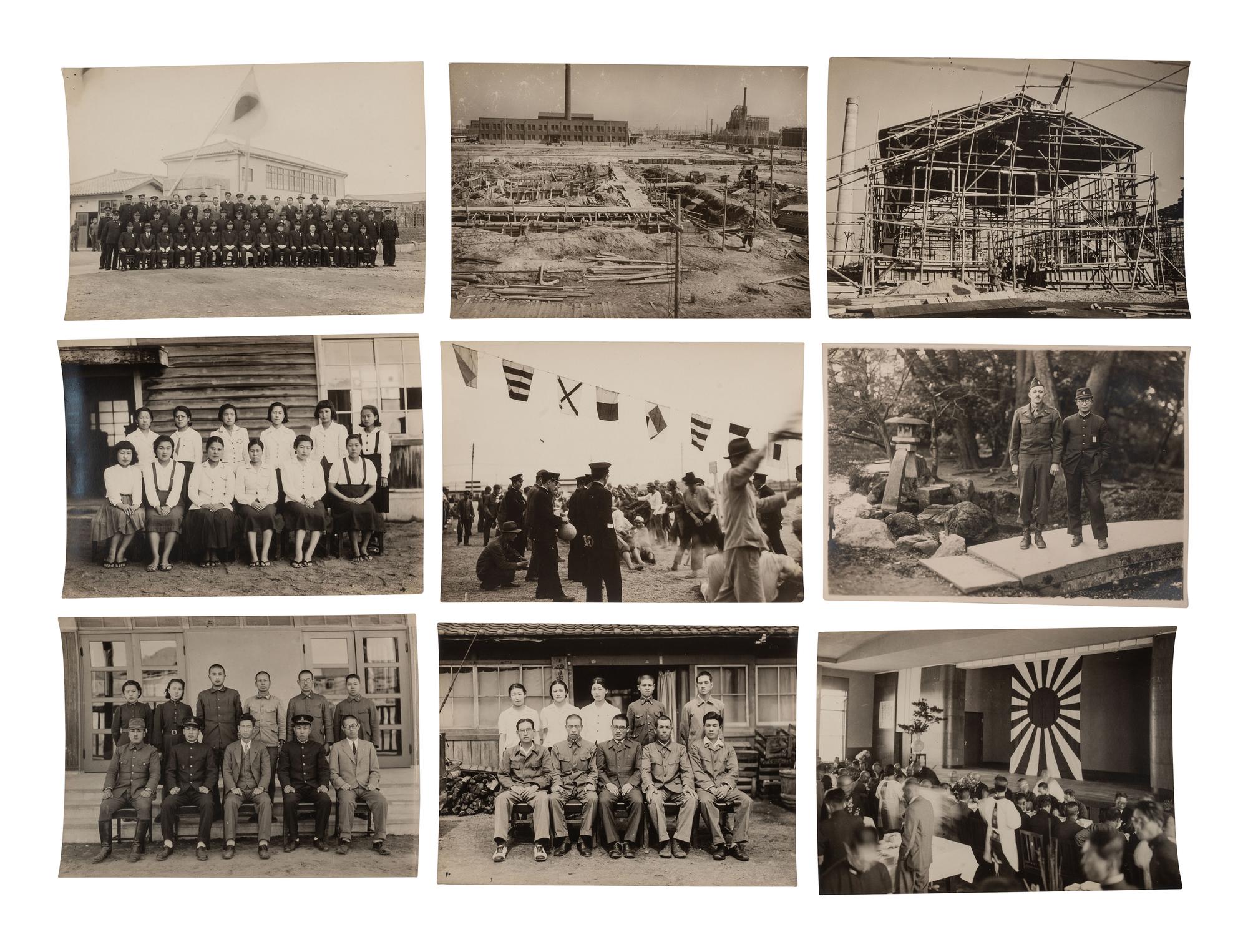 [WORLD WAR II]. Captain Van Voorhis collection, including photographs demonstrating the aftereffects of the atomic bomb and the reconstruction and occupation of Japan. Ca 1945-1947.
