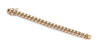 A 14 Karat Yellow Gold Curb Link Bracelet, 92.00 dwts.