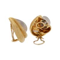 HENRY DUNAY, YELLOW GOLD AND PLATINUM EARCLIPS