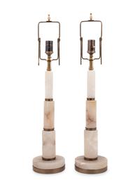 A Pair of Alabaster Table Lamps