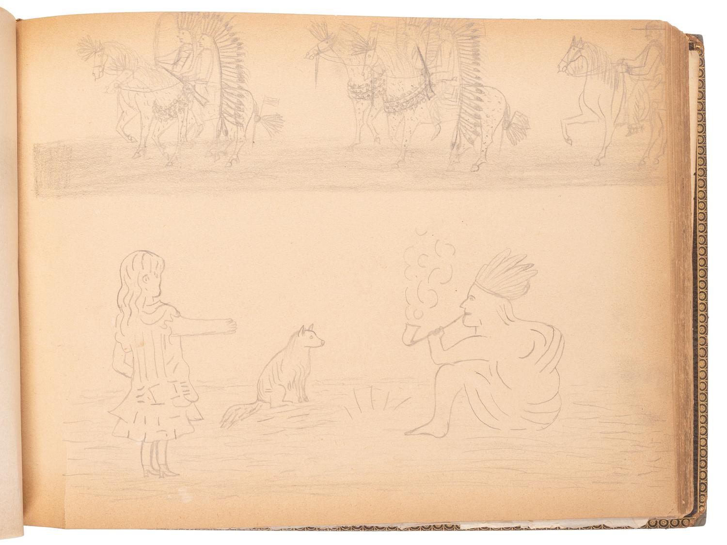 "Drawings Presented to Rev. Pius Boehm by His Little Indian Children." [Crow Creek Reservation, South Dakota.] 4 May 1899.