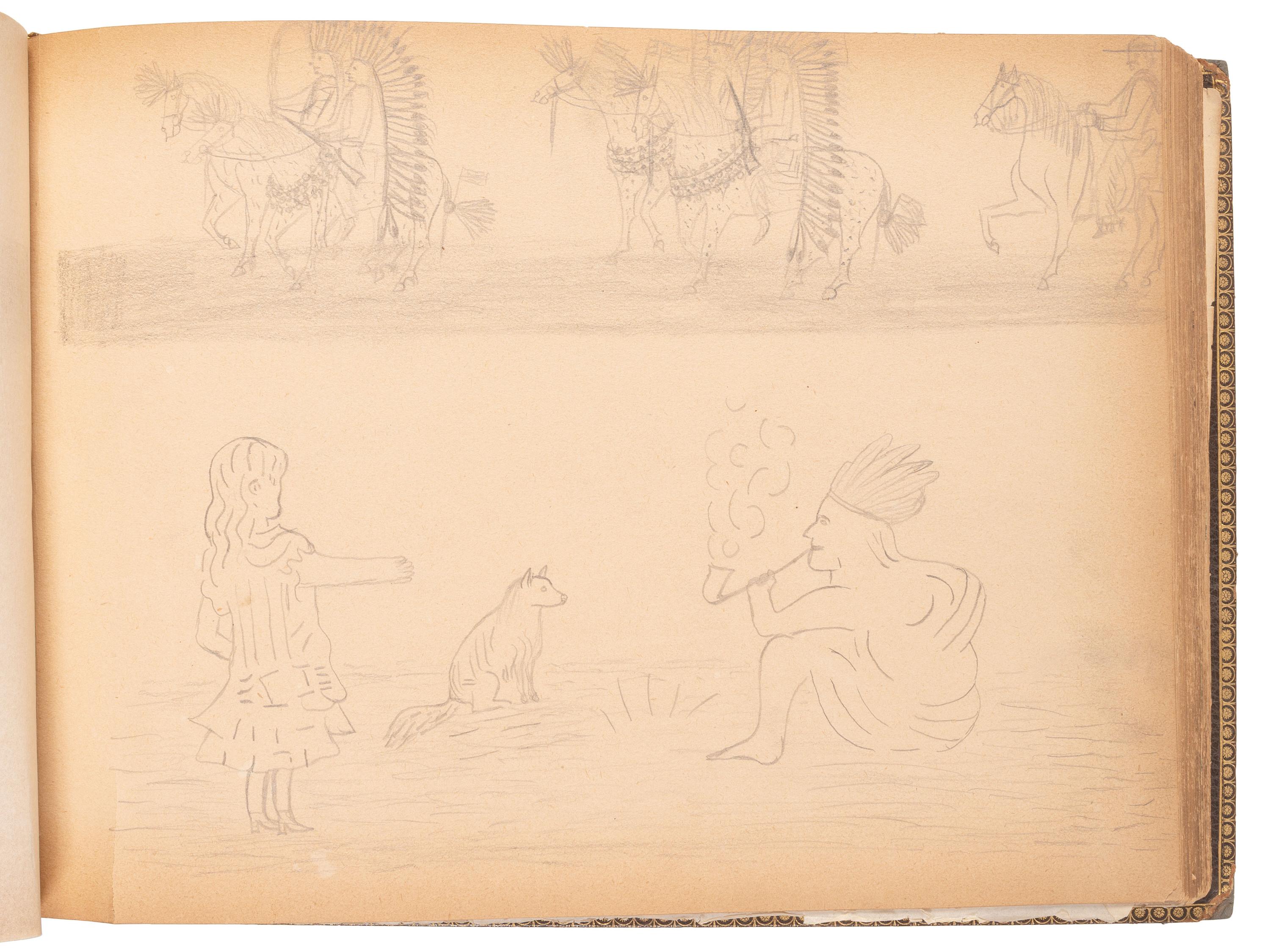 "Drawings Presented to Rev. Pius Boehm by His Little Indian Children." [Crow Creek Reservation, South Dakota.] 4 May 1899.