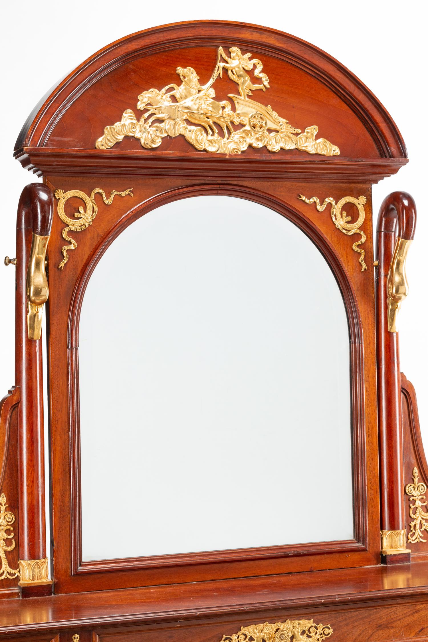 An Empire Style Gilt Bronze Mounted Dressing Table