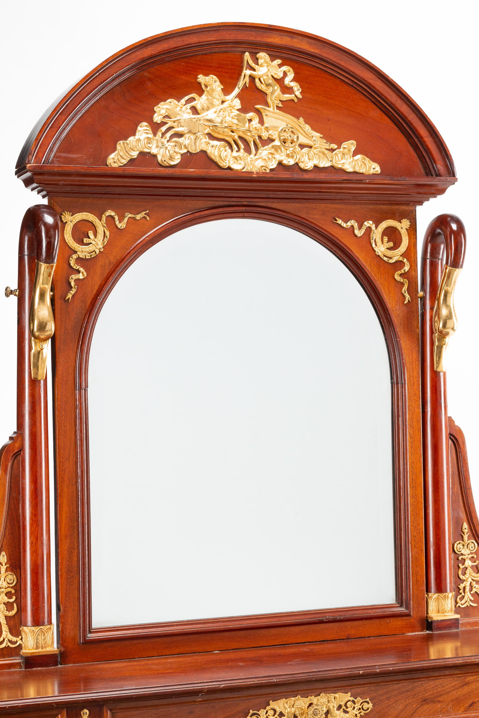An Empire Style Gilt Bronze Mounted Dressing Table