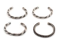 Southwestern-style Silver Twisted Wire Cuff Bracelets