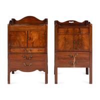 A Near Pair of George III Mahogany Bedside Cupboards