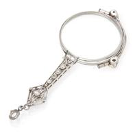 A Platinum and Diamond Lorgnette, 14.45 dwts.