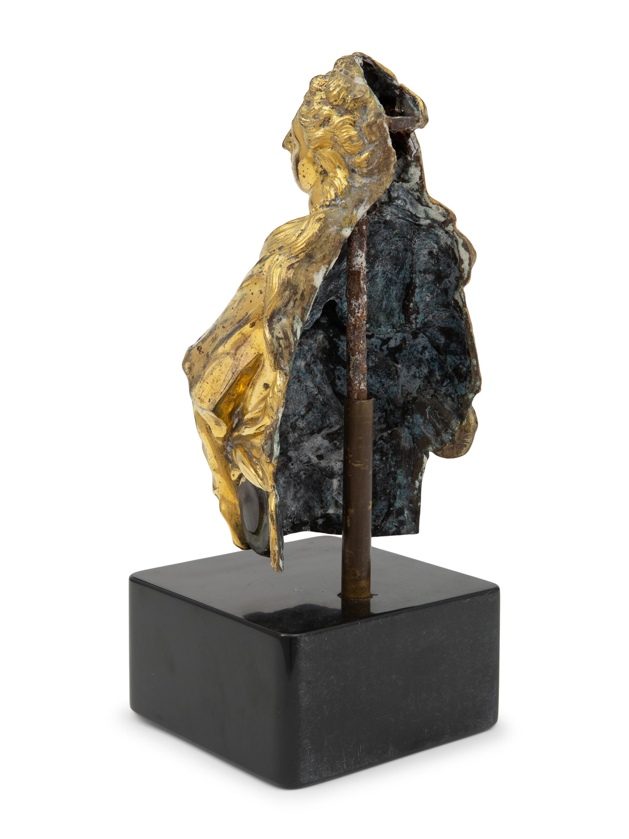 An North Italian Baroque Gilt Bronze Altarpiece Fragment Depicting Saint Catherine