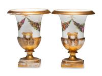 A Pair of Paris Porcelain Urn Vases