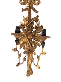 An Italian Giltwood Two-Light Sconce