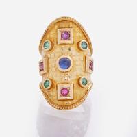 An Ilias Lalounis 18K Yellow Gold and Gemstone Ring